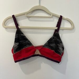 XiRENA Red and Grey Bikini Top Size M